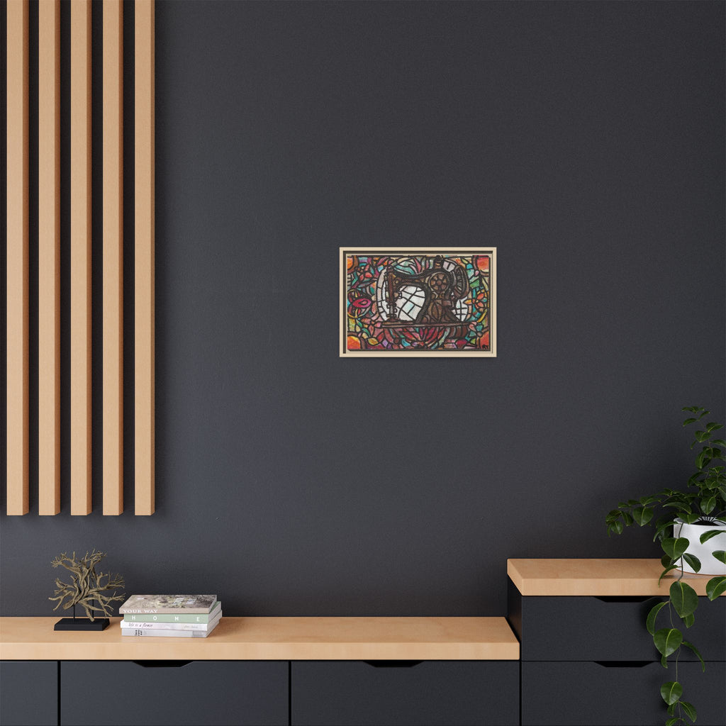 Framed Sewing Machine Stained-Glass Canvas Print of Original Great Grandma's Sewing Machine