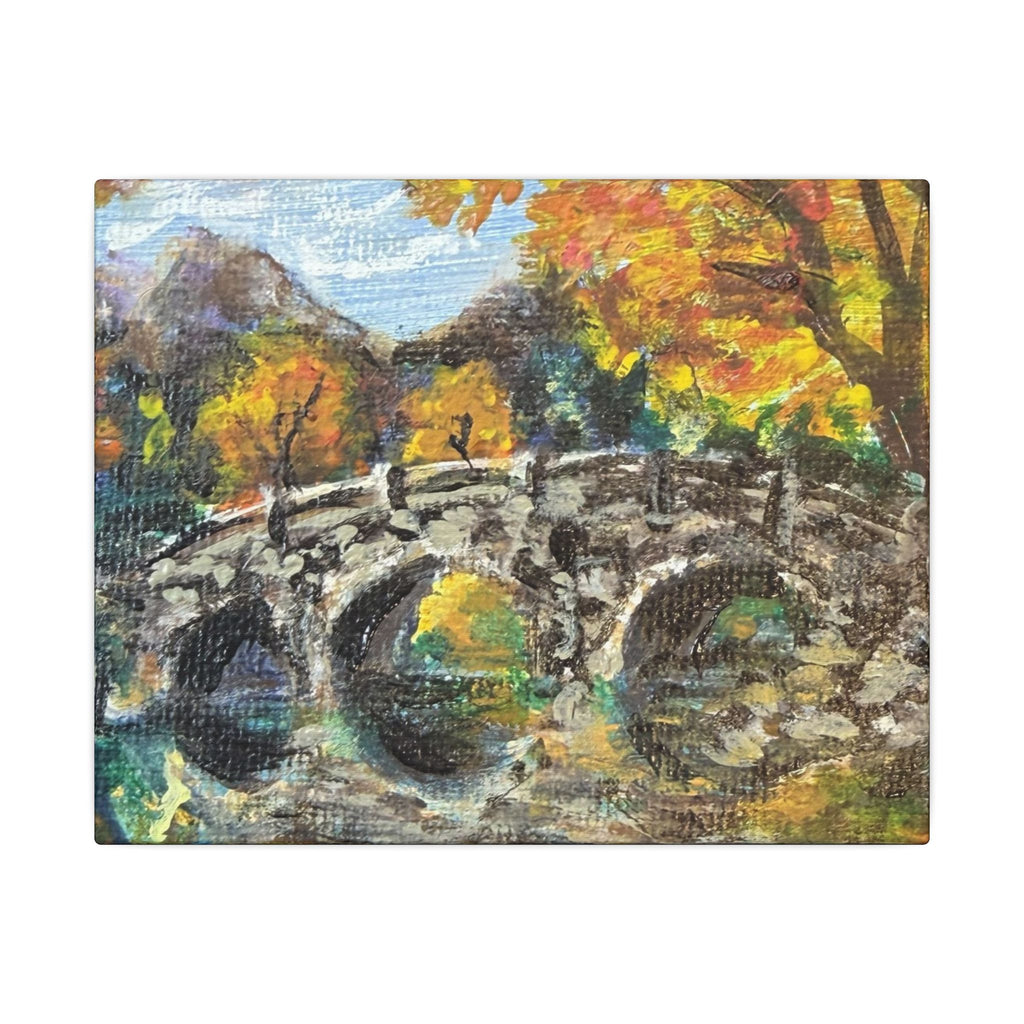 Autumn Bridge Canvas Print of Original  — Fall Landscape Wall Art