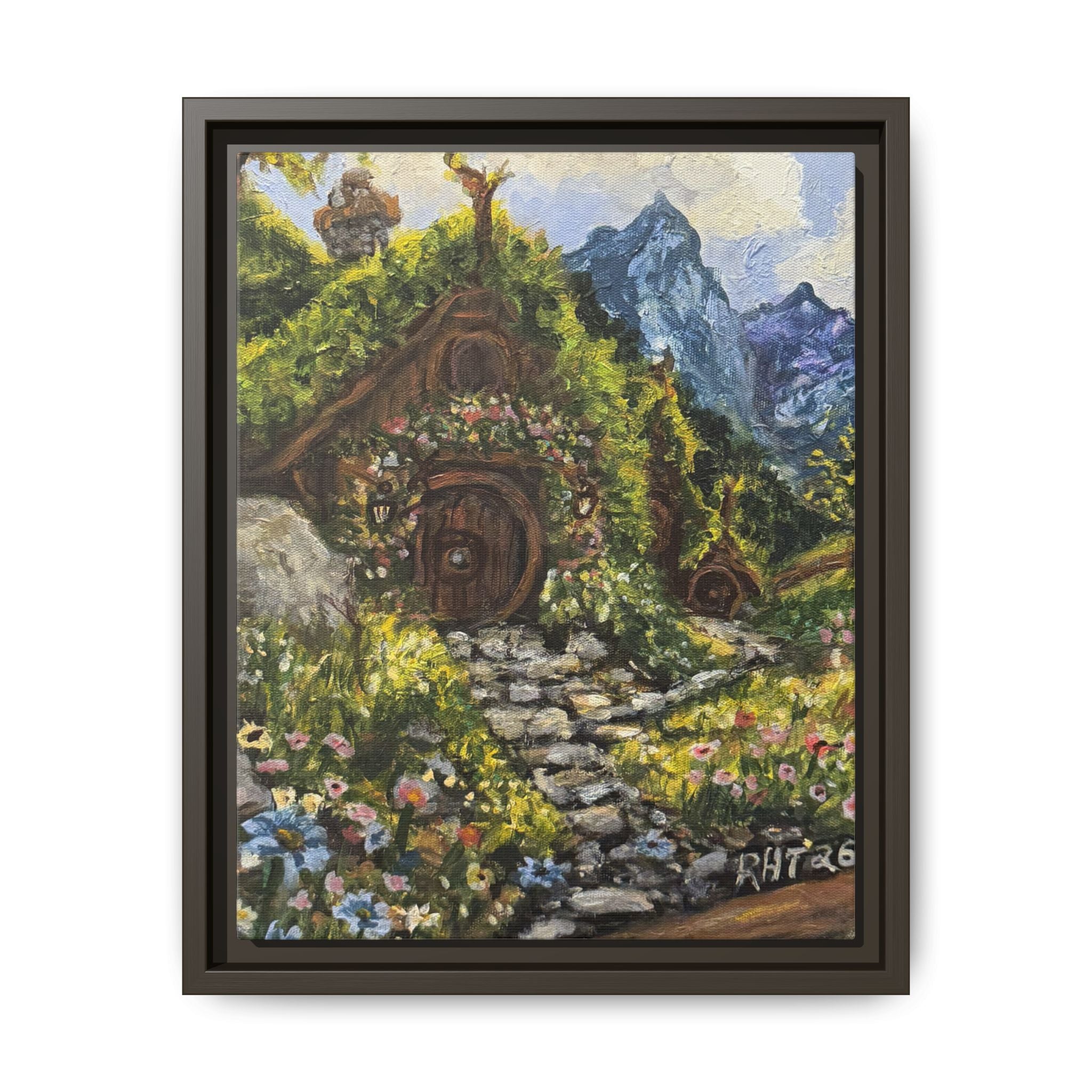 Framed Matte Canvas Print of Original– Home On The Shire Landscape Art