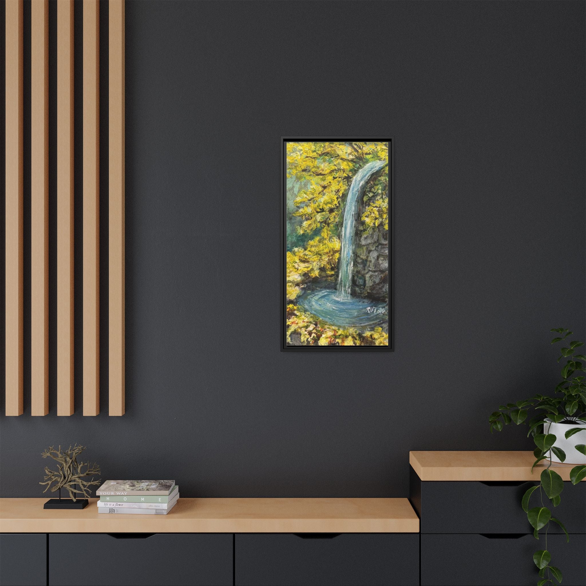 Framed Matte Canvas Hope Springs Print of Original – Vertical Nature Wall Art (Multi-Color)