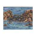 Seaside Rocks Matte Canvas Print of Original "On The Rocks" — Coastal Ocean Landscape Wall Art