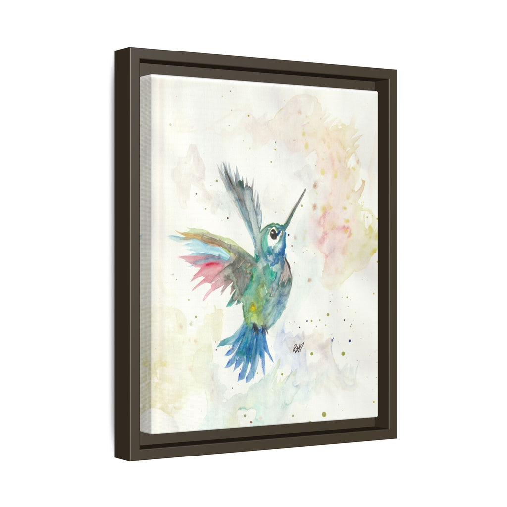Higher Hummingbird Watercolor Framed Canvas Print of Original — Multicolor Matte Wall Art