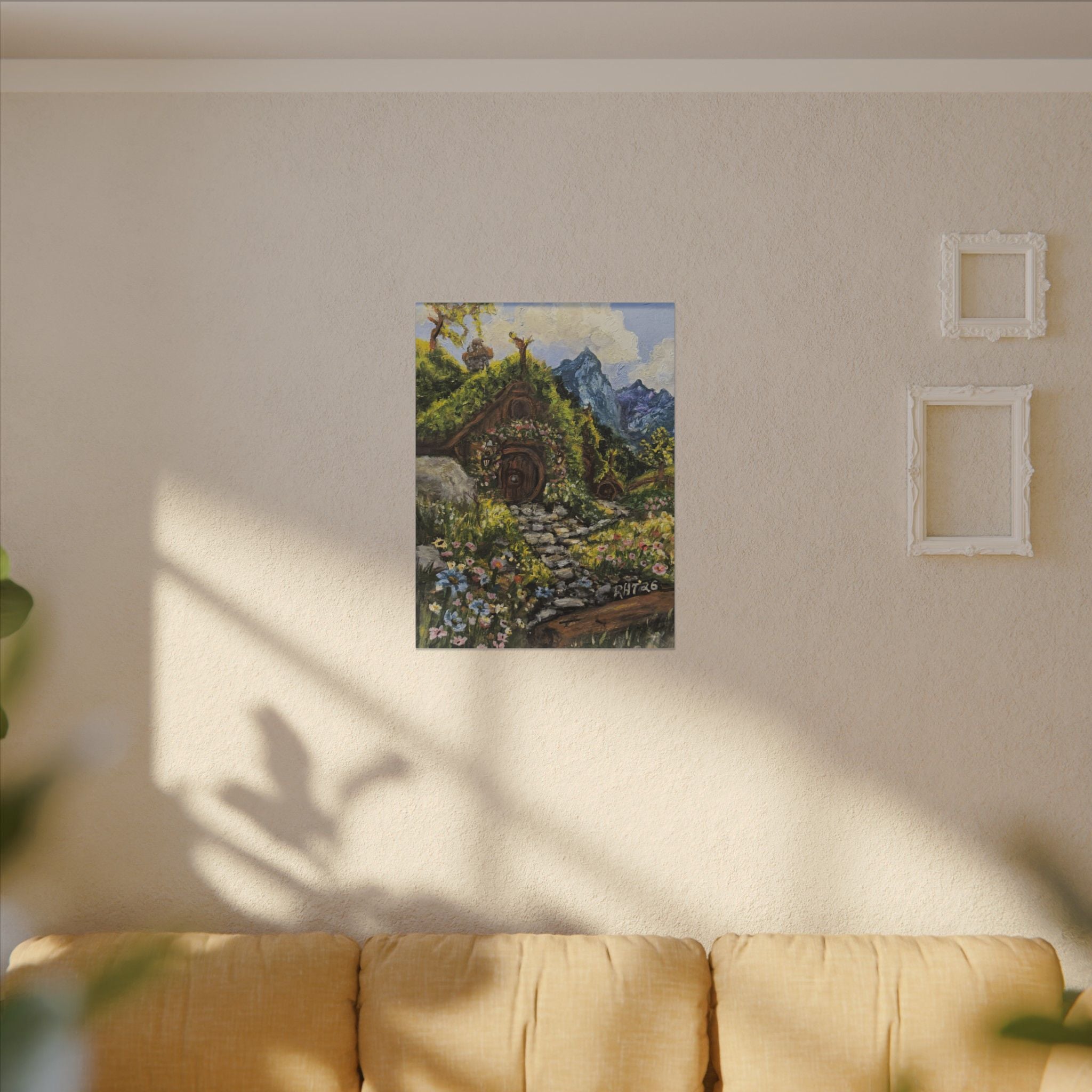Home On The Shire Matte Canvas Wall Art — Fantasy Landscape Stretched Print of Original