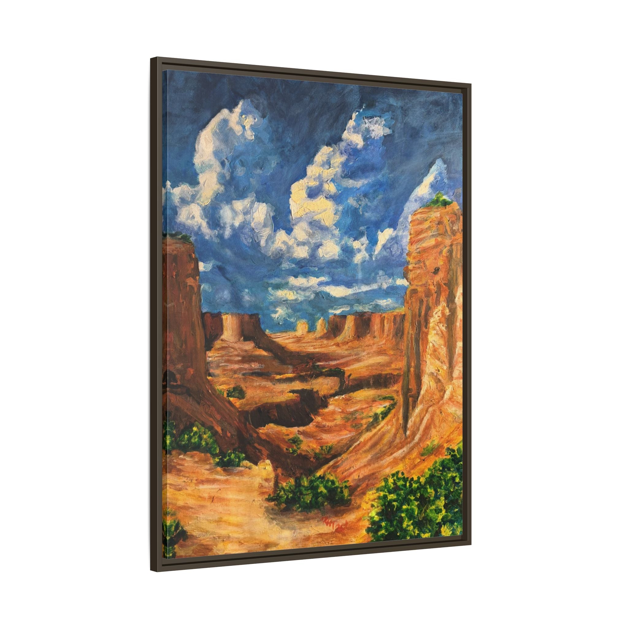 Framed Desert Canyon Matte Canvas Wall Art Print of Original — Southwestern Landscape Print