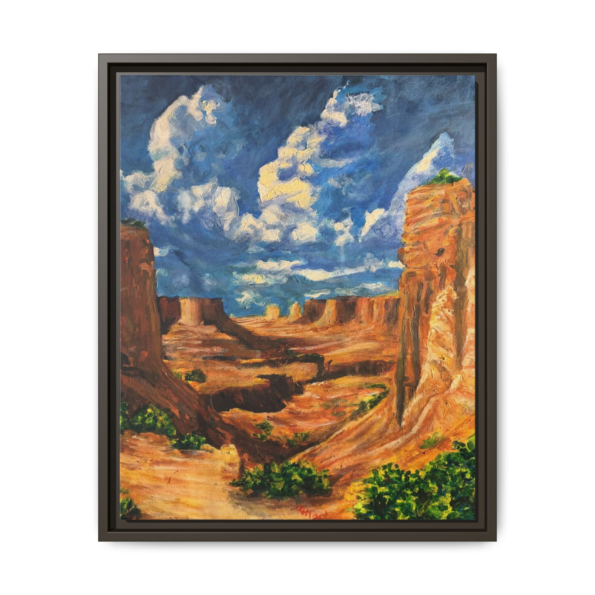 Framed Desert Canyon Matte Canvas Wall Art Print of Original — Southwestern Landscape Print
