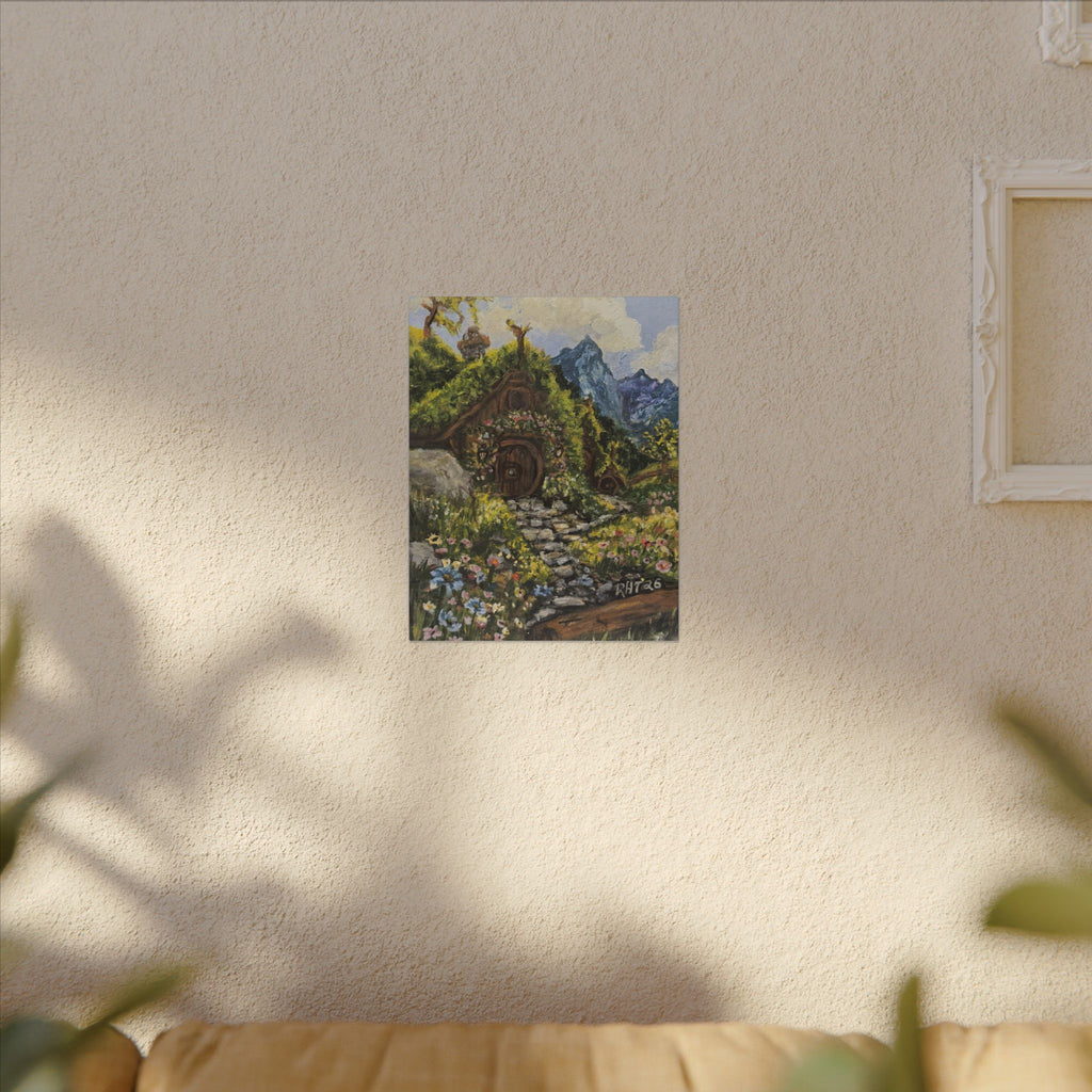 Home On The Shire Matte Canvas Wall Art — Fantasy Landscape Stretched Print of Original