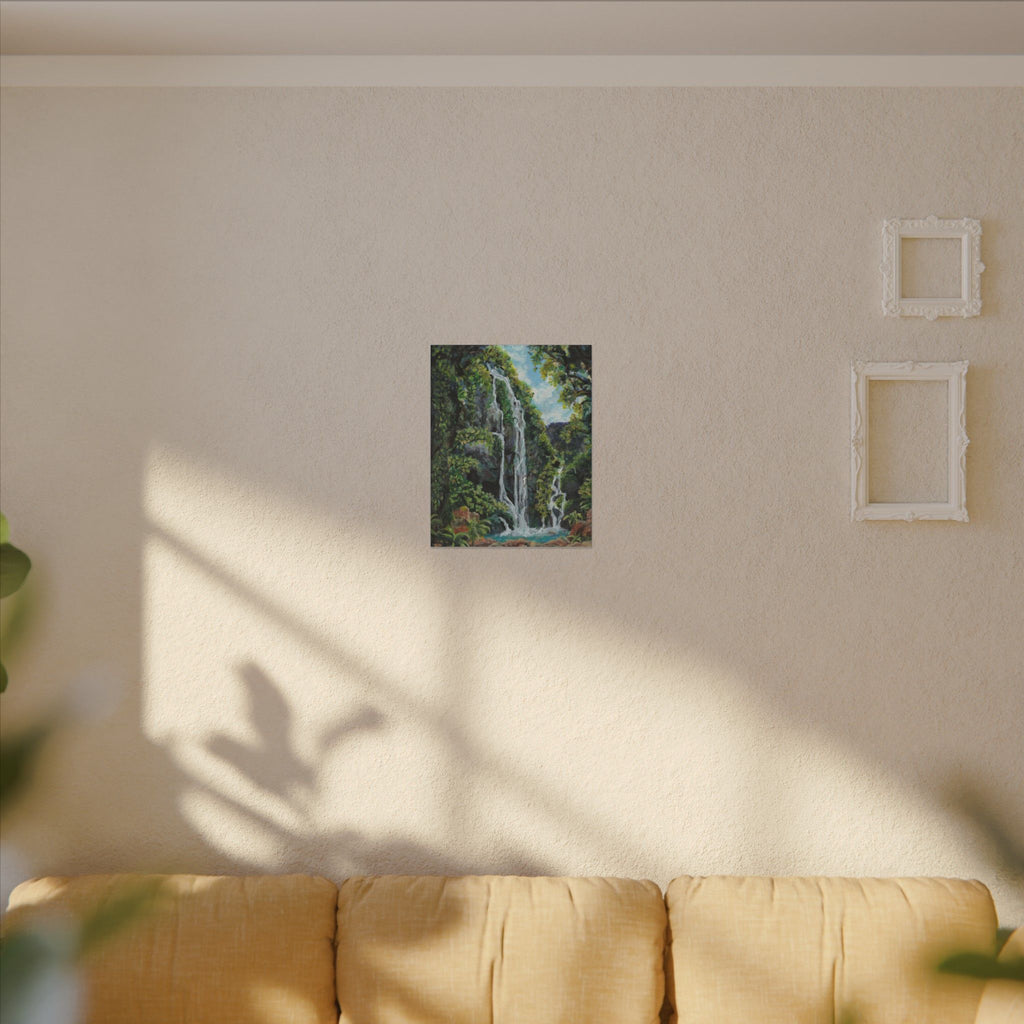 Hidden Falls Canvas Wall Art — Tropical Forest Matte Stretched Print of Original