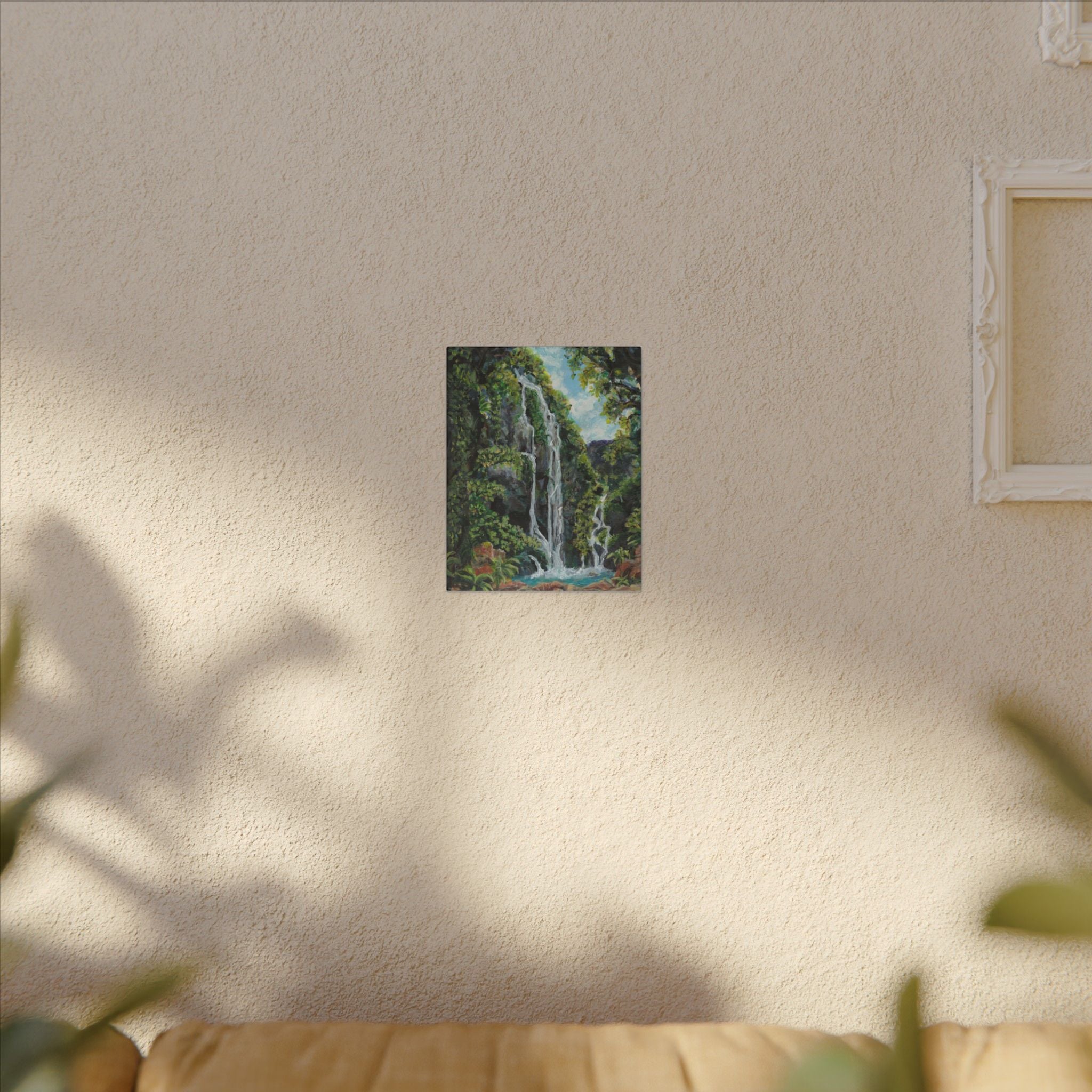 Hidden Falls Canvas Wall Art — Tropical Forest Matte Stretched Print of Original