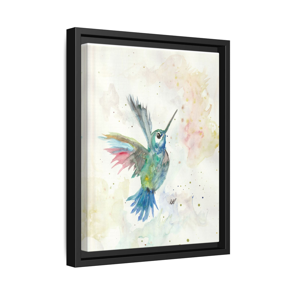 Higher Hummingbird Watercolor Framed Canvas Print of Original — Multicolor Matte Wall Art