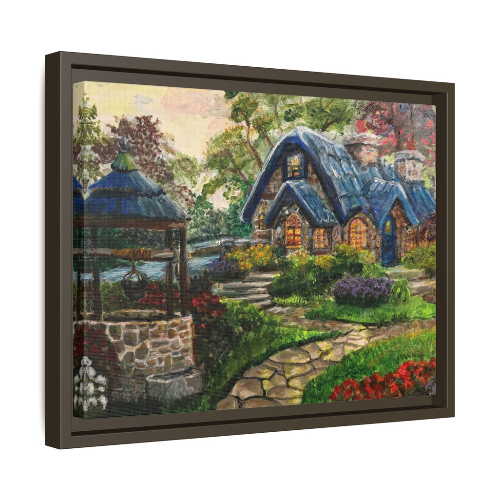 Framed Matte Canvas Cottage Well - Print of Original— Cozy Garden Pathway Print