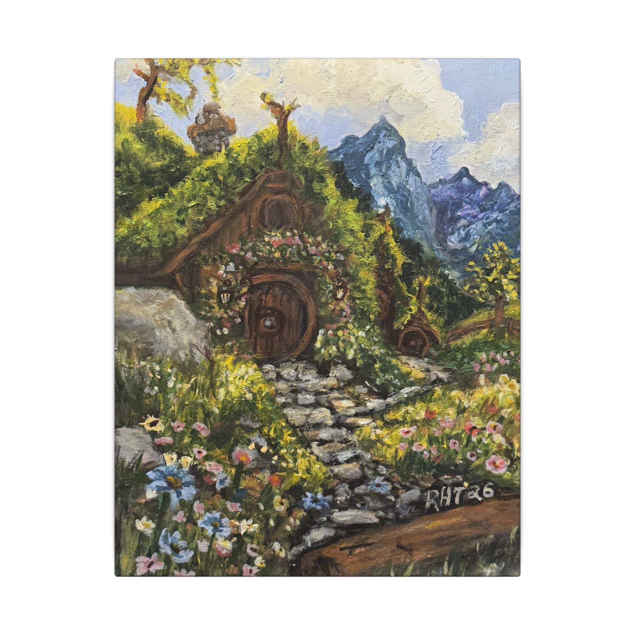 Home On The Shire Matte Canvas Wall Art — Fantasy Landscape Stretched Print of Original