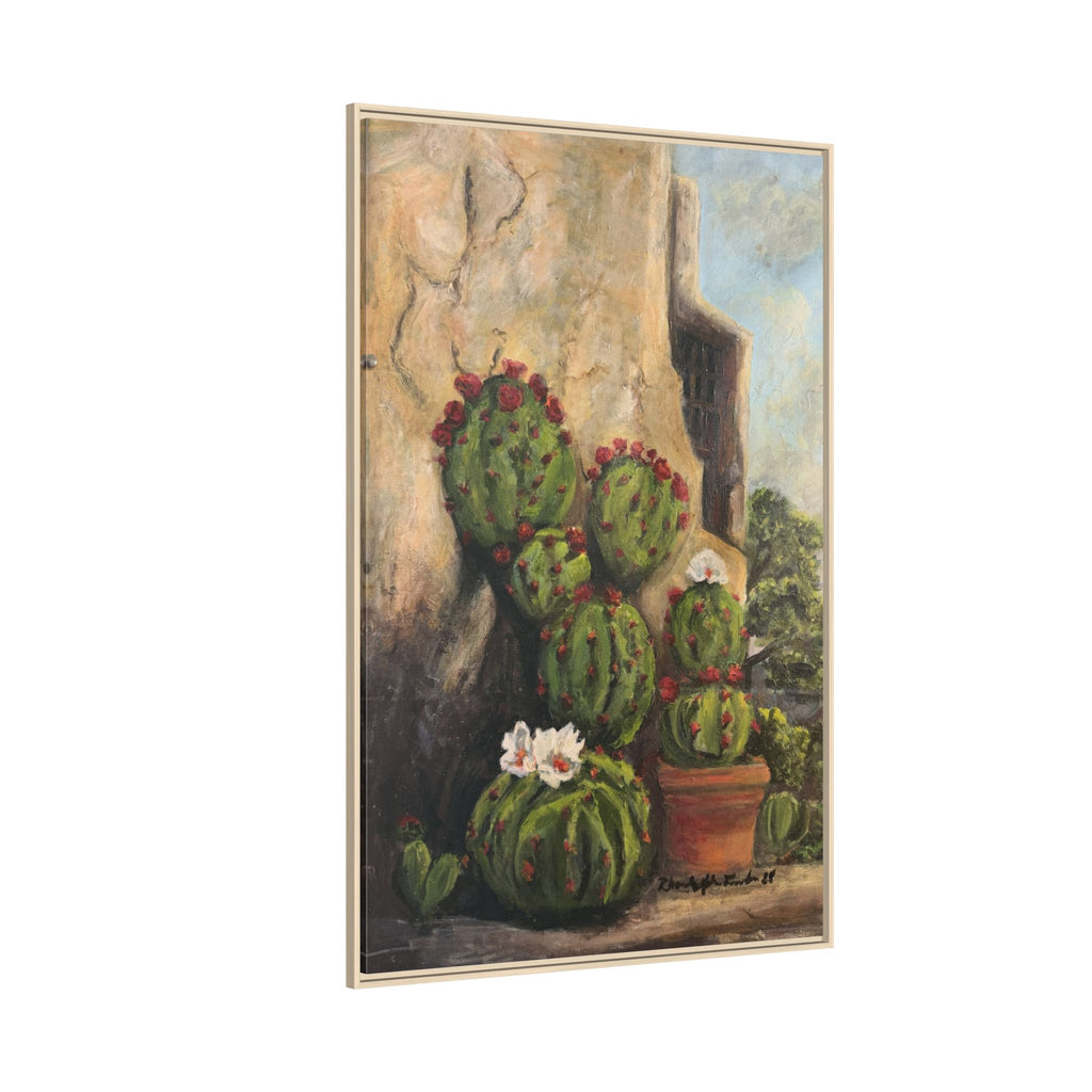 Matte Canvas Print of Original Desert Bloom, Framed (Multi-color)
