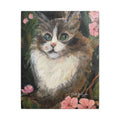 Floral Cat Portrait Canvas Print of Original Mikey