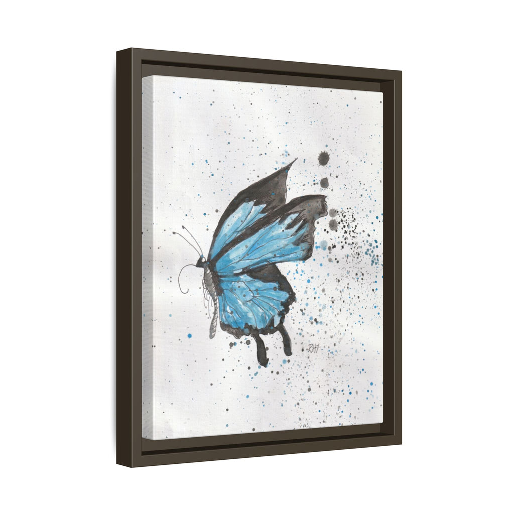 Blue Watercolor Butterfly Matte Canvas Print (Framed)