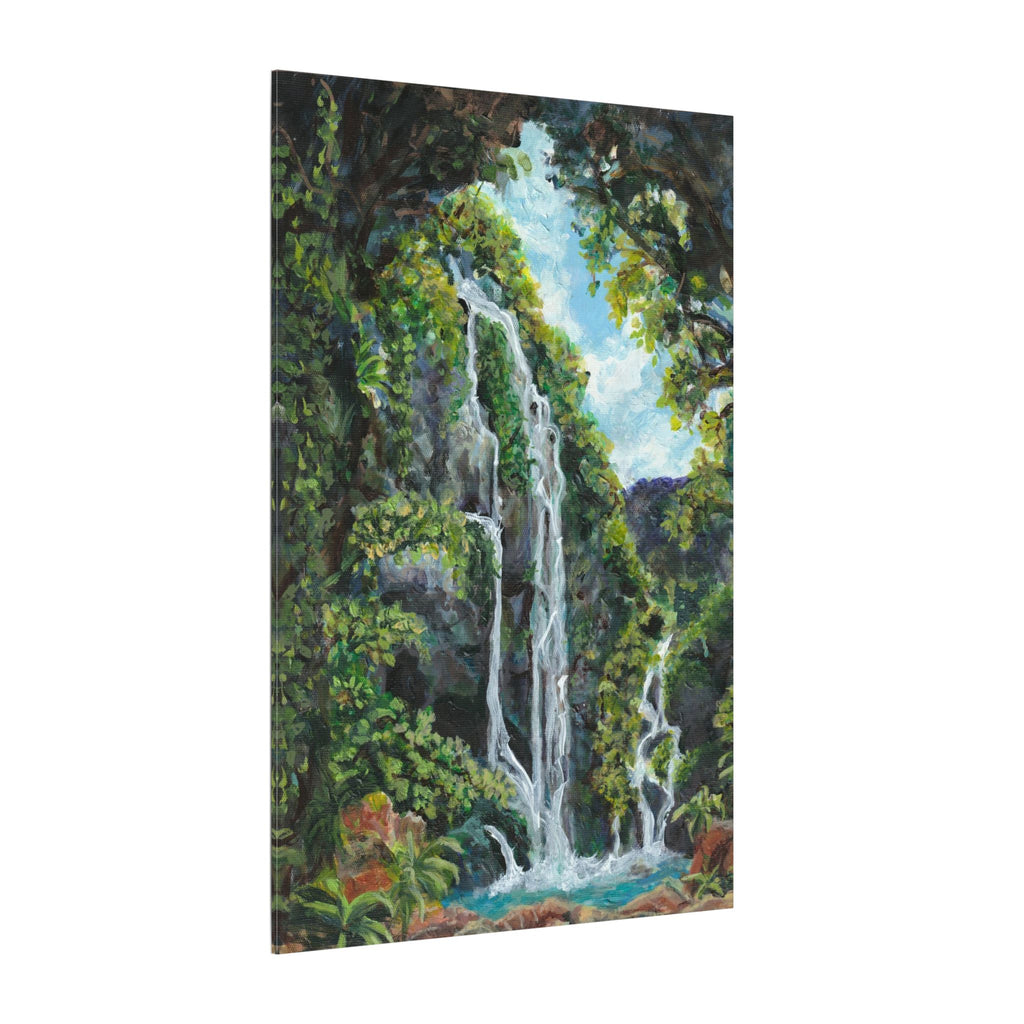 Hidden Falls Canvas Wall Art — Tropical Forest Matte Stretched Print of Original