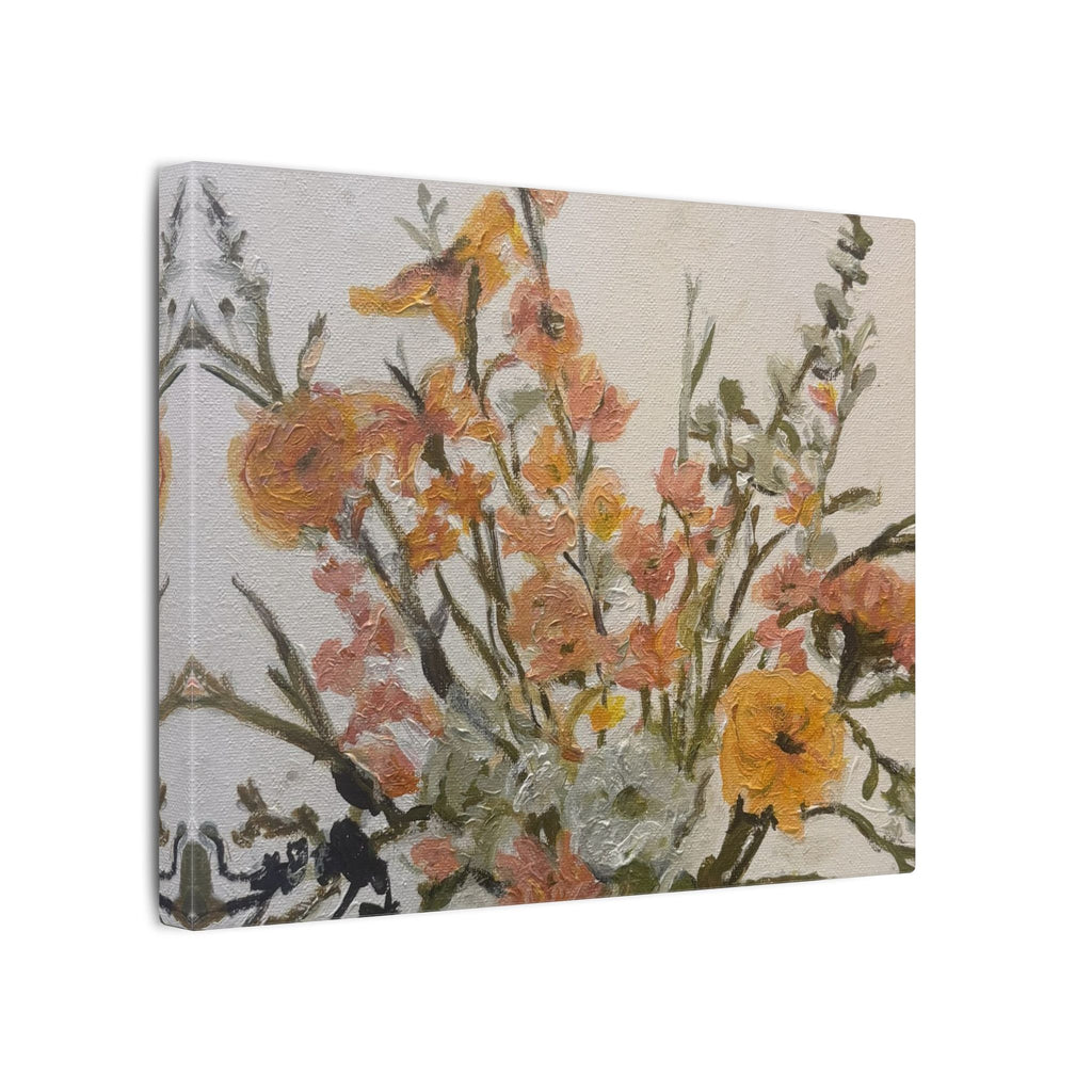 Flowers in Glass Jar Matte Canvas Print of Original— Rustic Cottage Wall Art