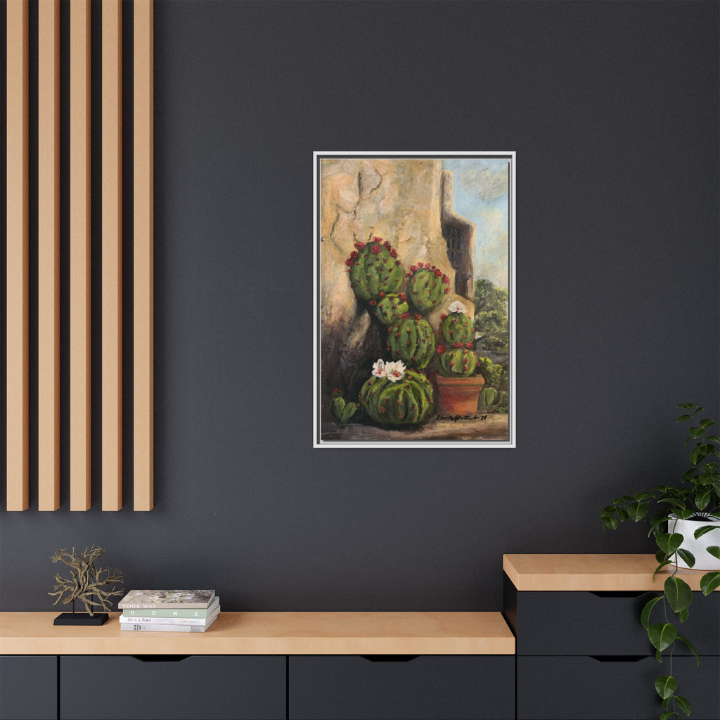 Matte Canvas Print of Original Desert Bloom, Framed (Multi-color)