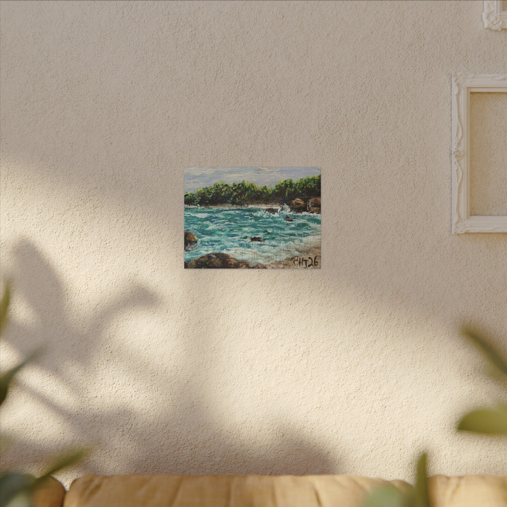 Down By The Bay Canvas Print of Original — Turquoise Waves Beach Wall Art