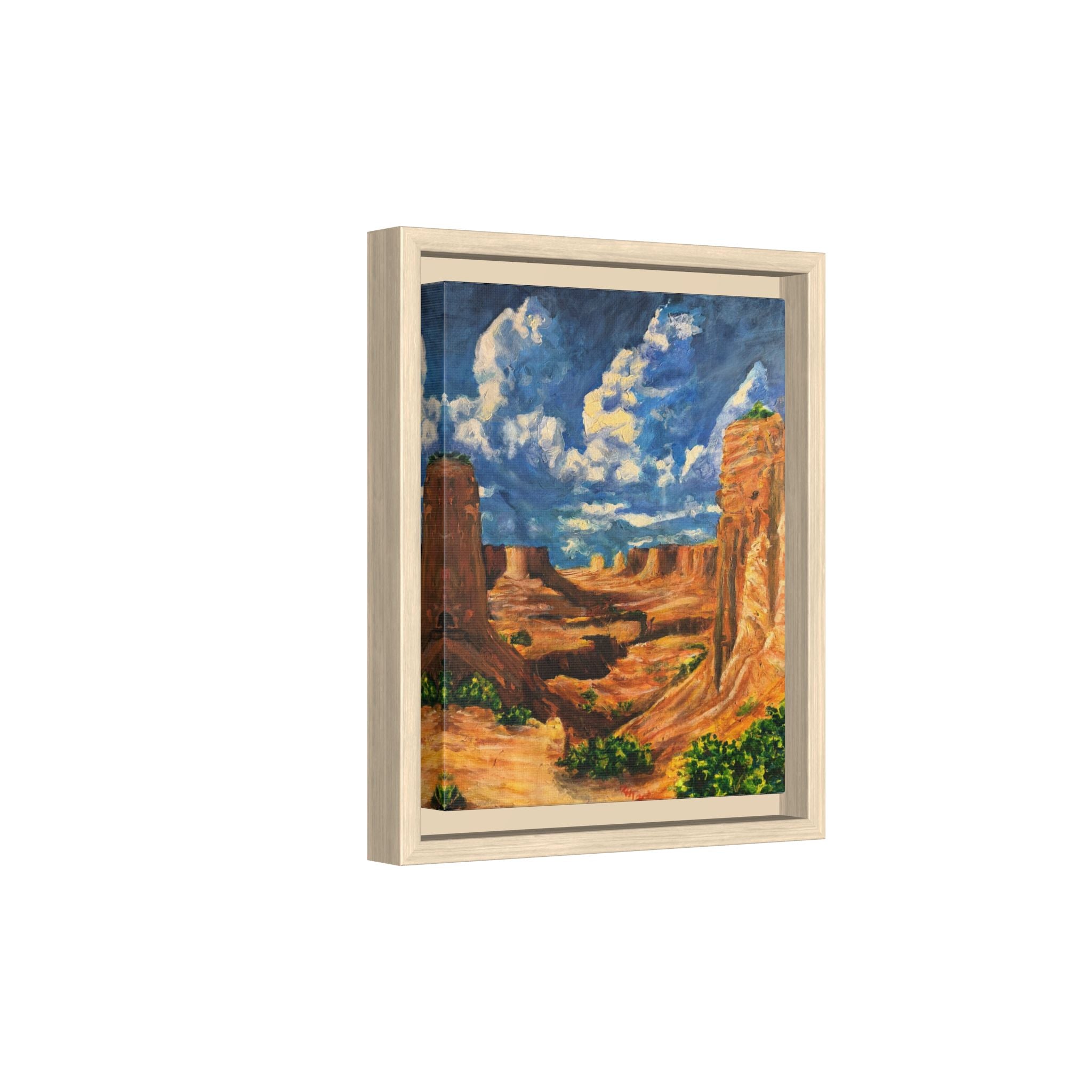 Framed Desert Canyon Matte Canvas Wall Art Print of Original — Southwestern Landscape Print