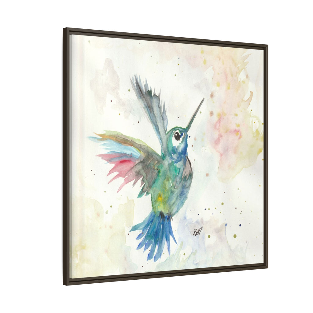 Higher Hummingbird Watercolor Framed Canvas Print of Original — Multicolor Matte Wall Art