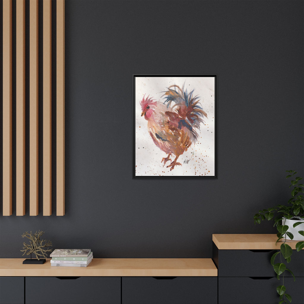 Watercolor Matte Canvas Print of Original Henrietta — Framed Farmhouse Wall Art