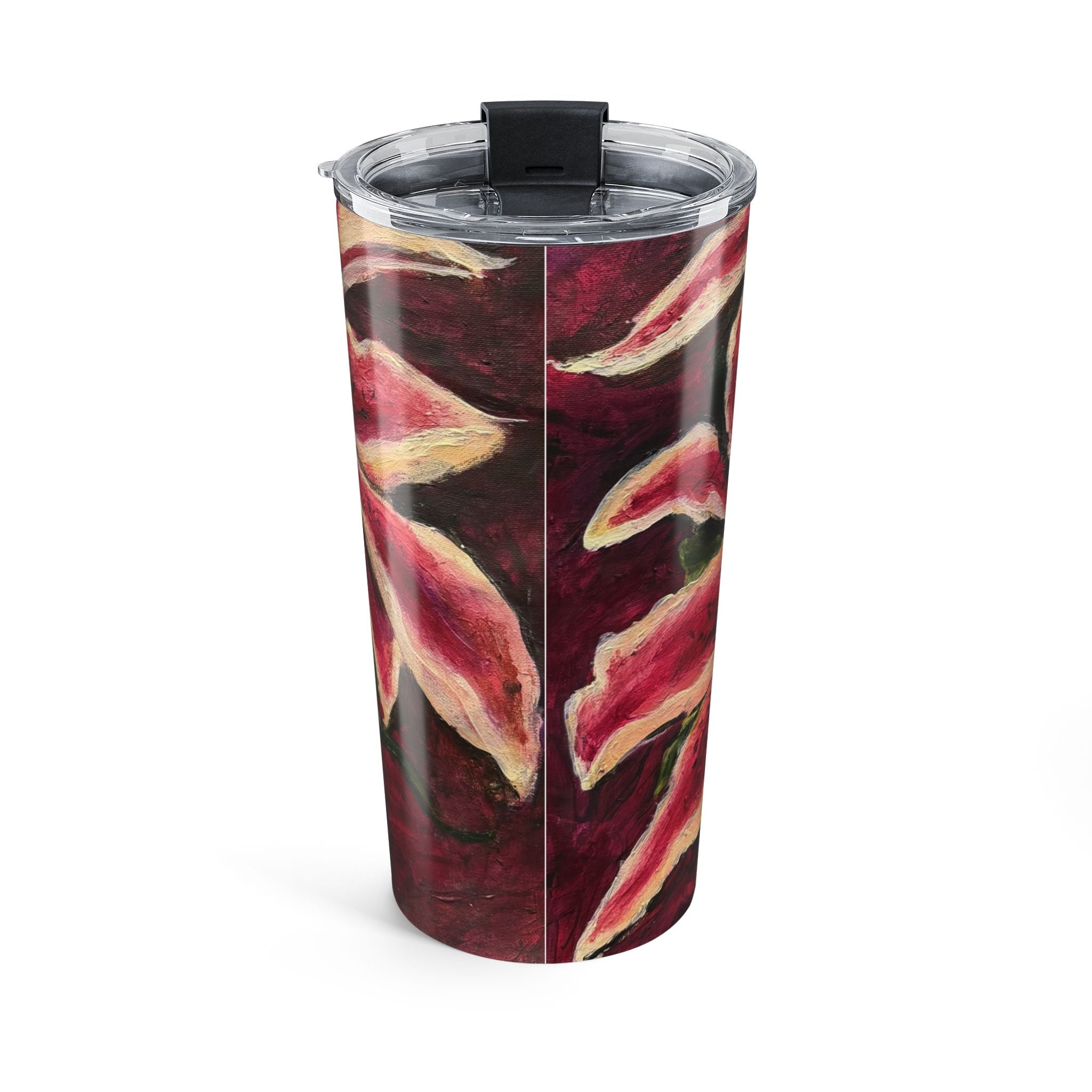 20oz Floral Art Tumbler — Watercolor Pink Anthurium Travel Cup