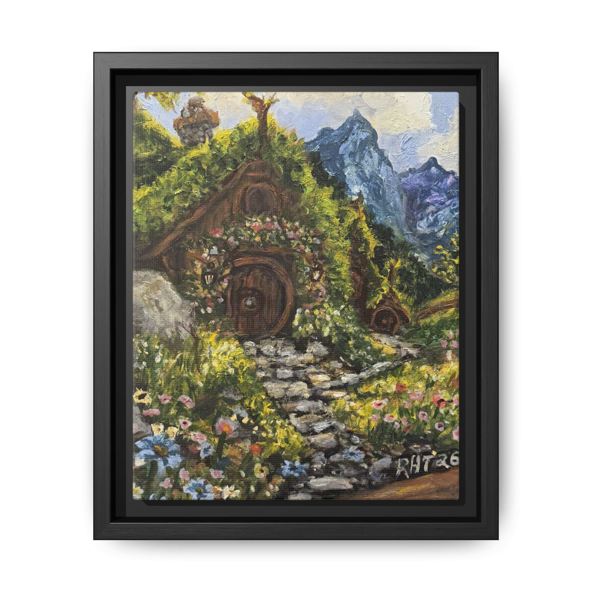 Framed Matte Canvas Print of Original– Home On The Shire Landscape Art
