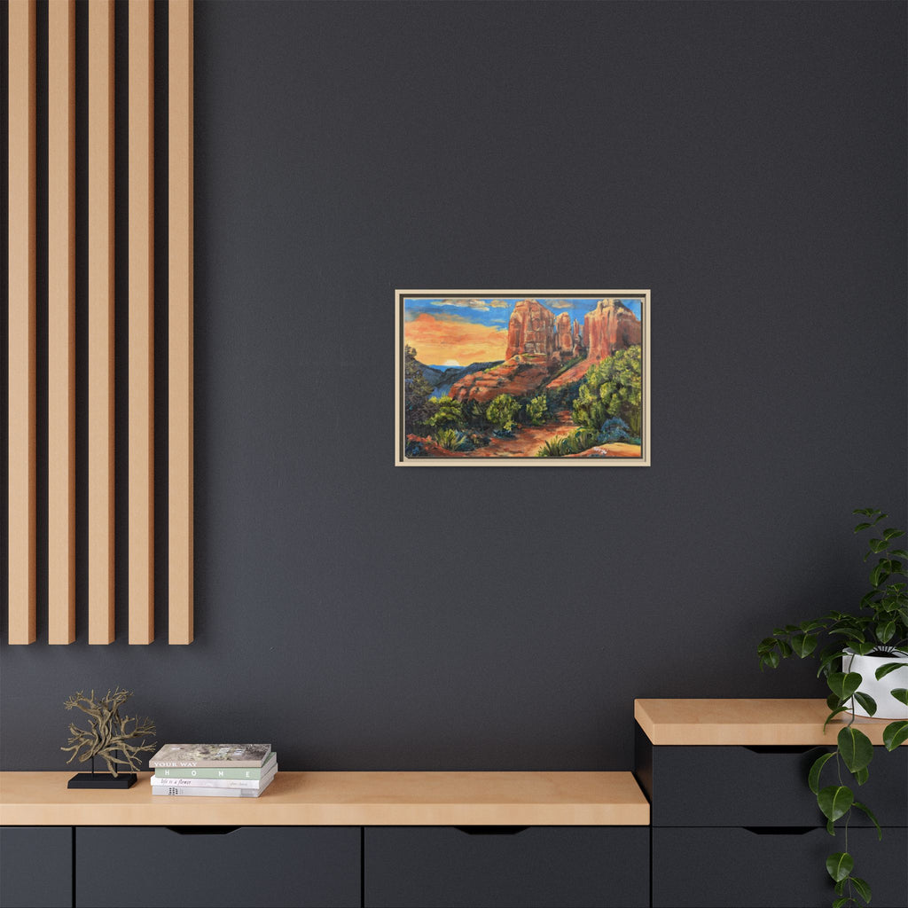 Framed Matte Canvas Desert Path Landscape Wall Art Print of Original