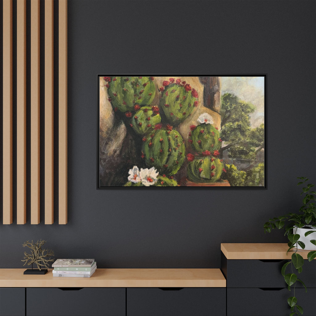 Matte Canvas Print of Original Desert Bloom, Framed (Multi-color)