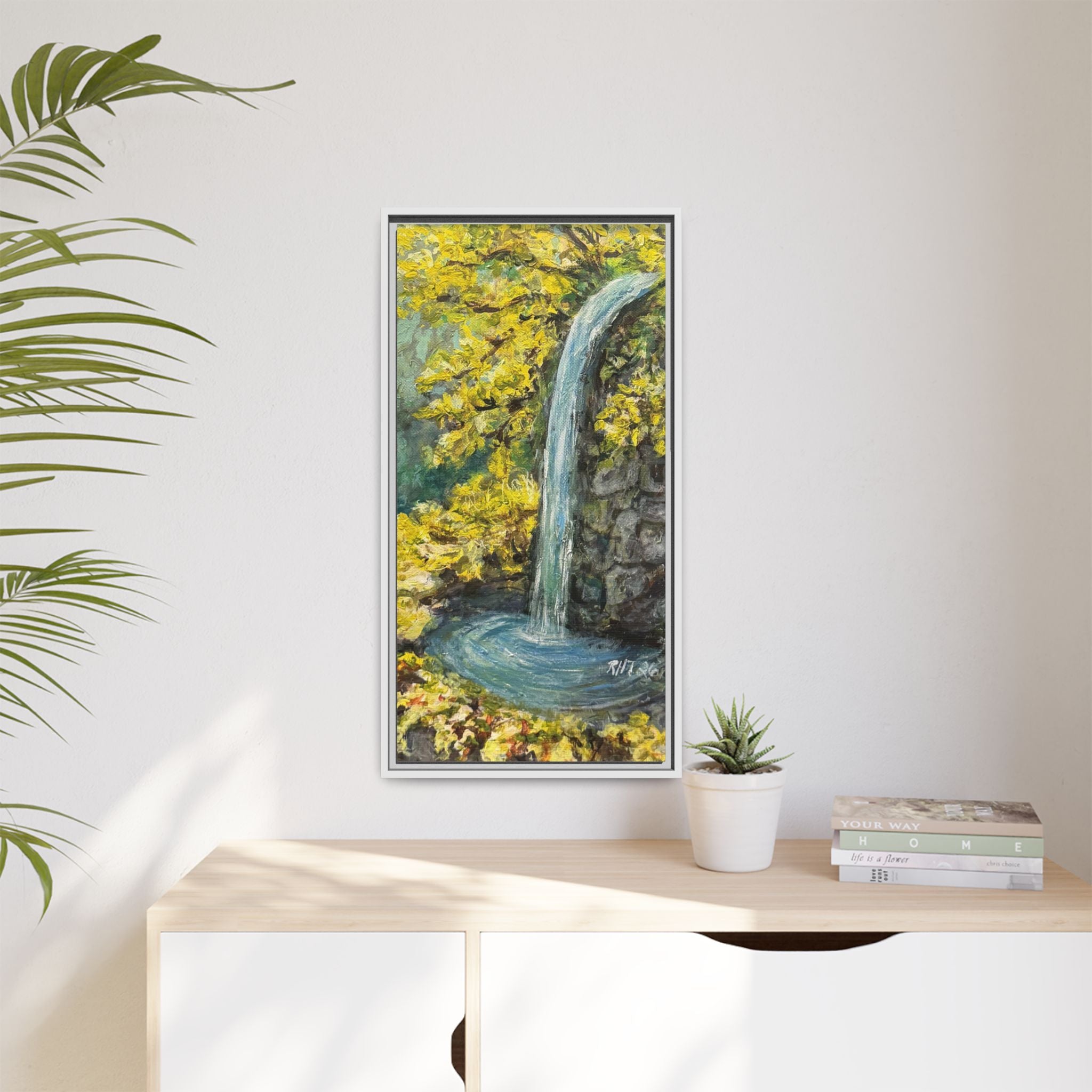 Framed Matte Canvas Hope Springs Print of Original – Vertical Nature Wall Art (Multi-Color)