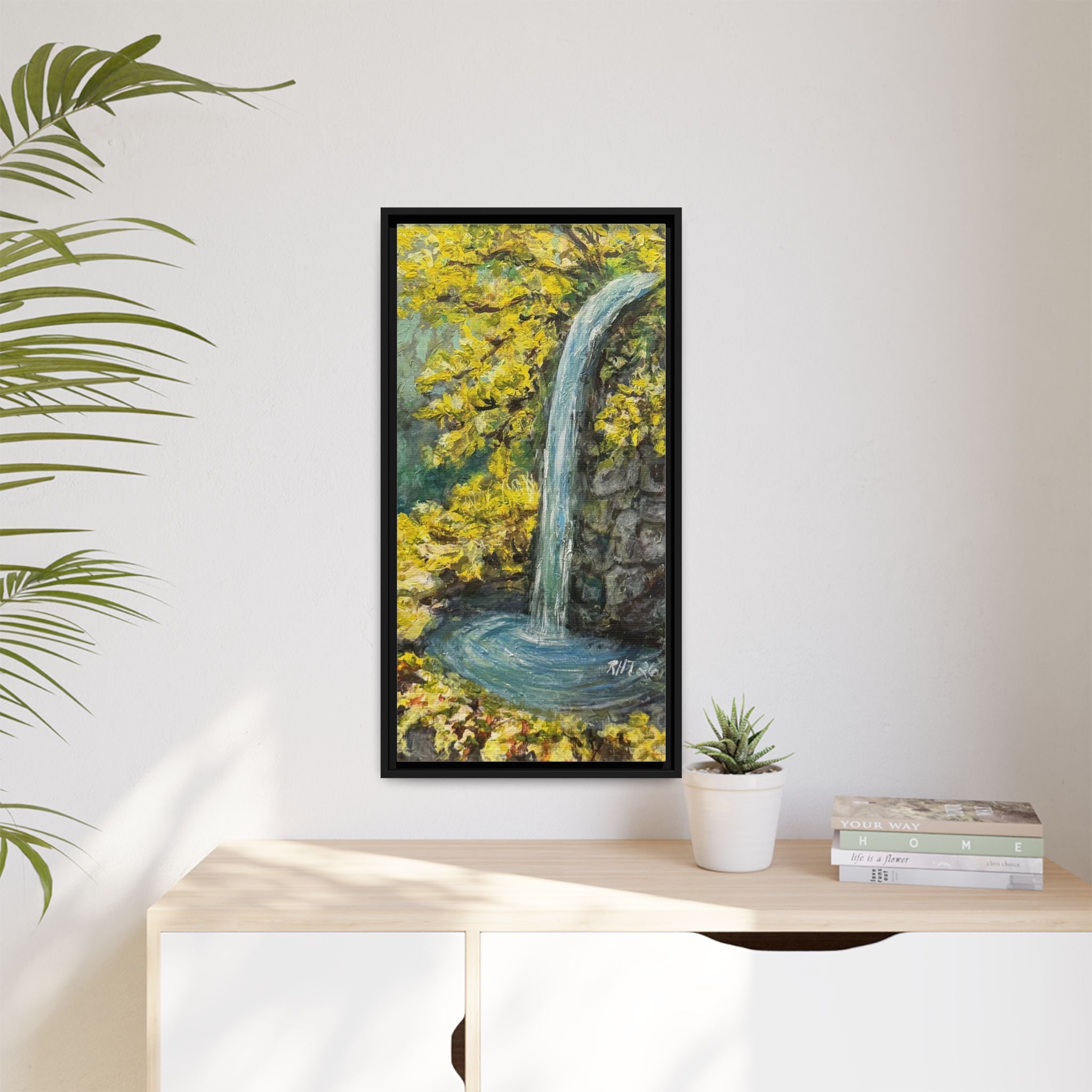 Framed Matte Canvas Hope Springs Print of Original – Vertical Nature Wall Art (Multi-Color)