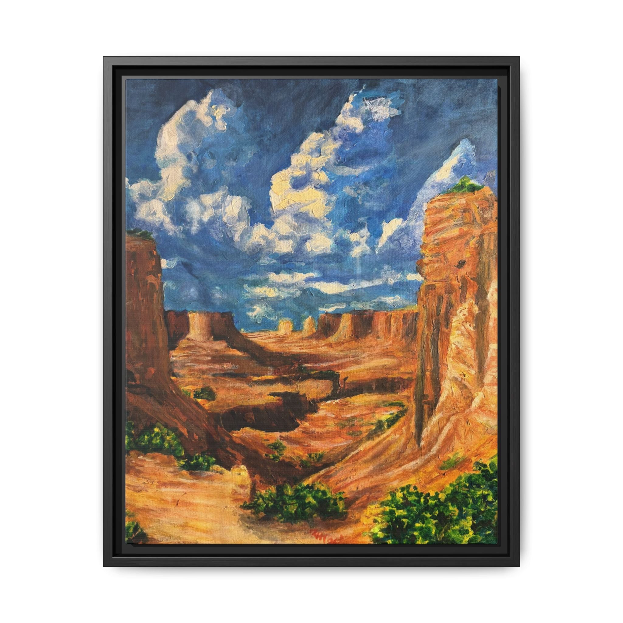 Framed Desert Canyon Matte Canvas Wall Art Print of Original — Southwestern Landscape Print