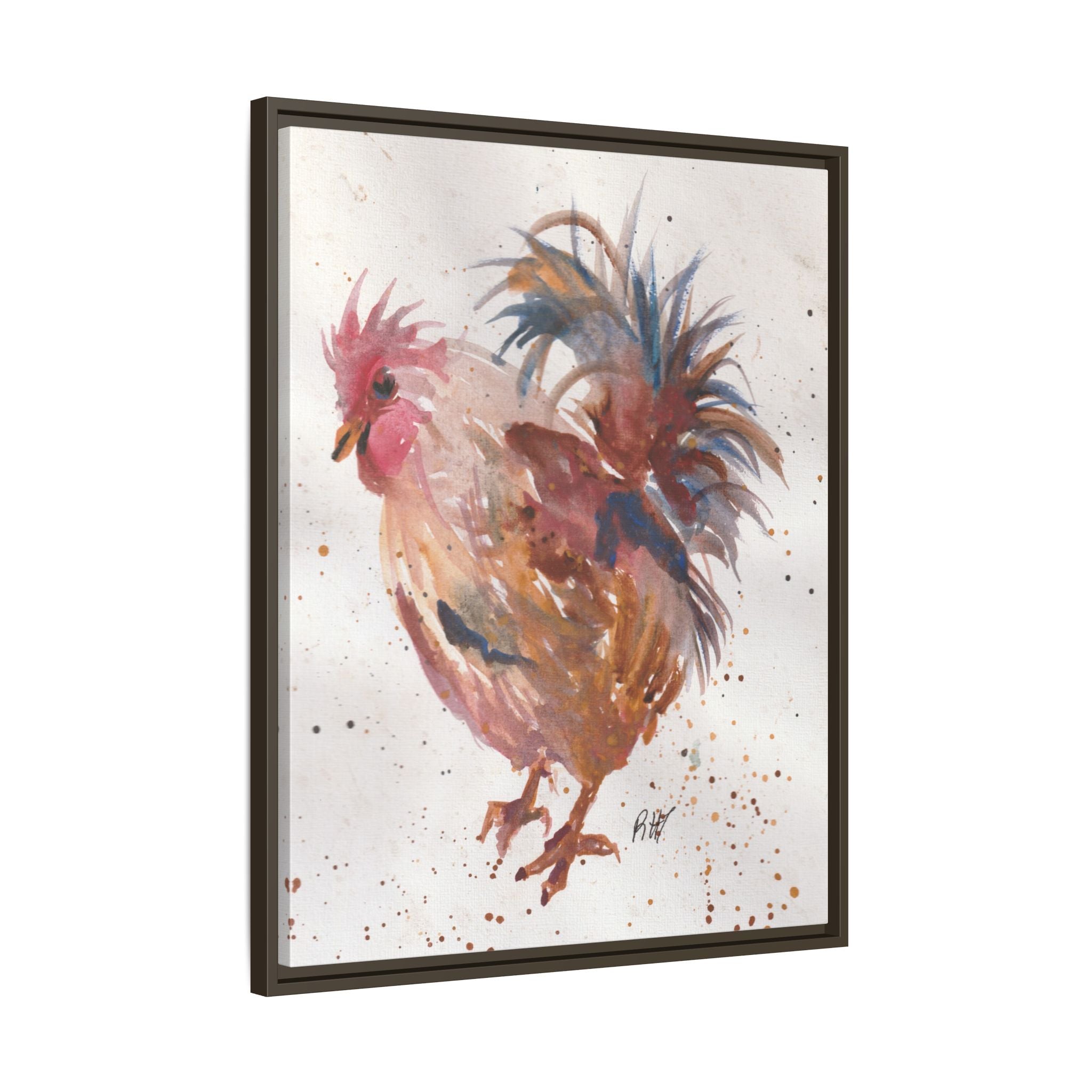 Watercolor Matte Canvas Print of Original Henrietta — Framed Farmhouse Wall Art
