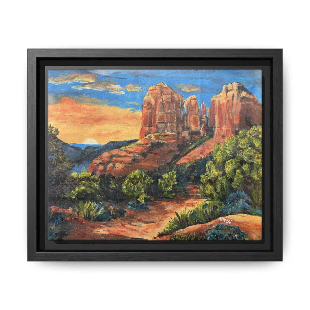 Framed Matte Canvas Desert Path Landscape Wall Art Print of Original