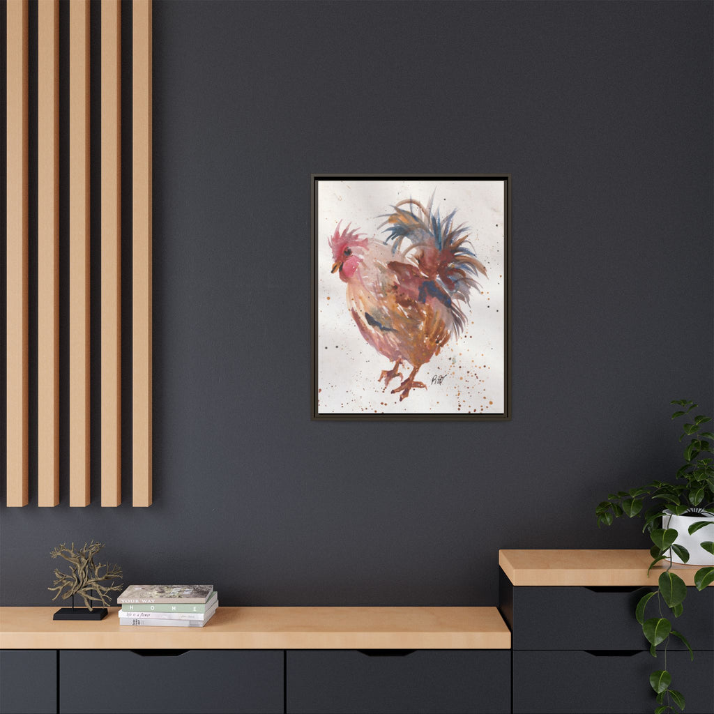 Watercolor Matte Canvas Print of Original Henrietta — Framed Farmhouse Wall Art