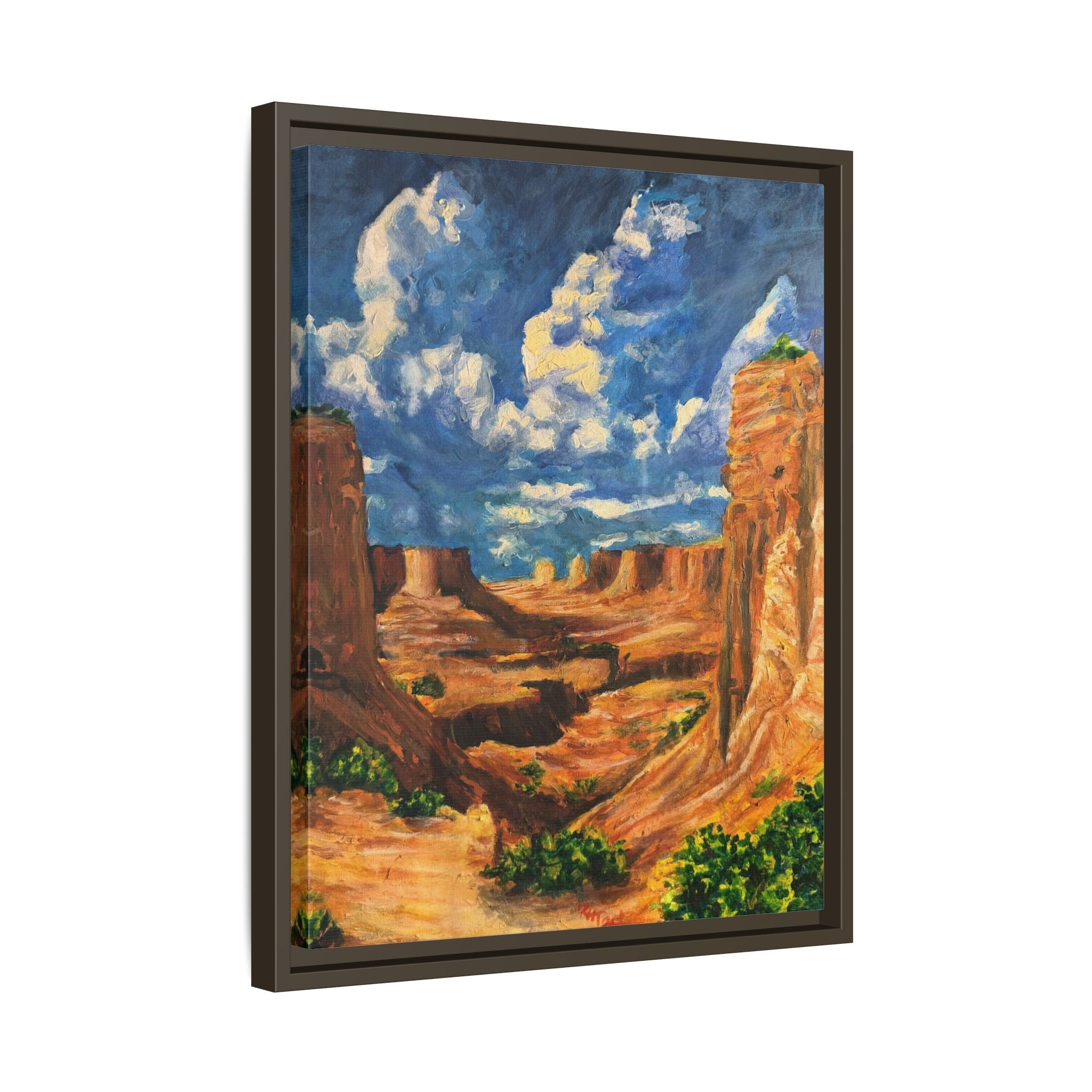 Framed Desert Canyon Matte Canvas Wall Art Print of Original — Southwestern Landscape Print