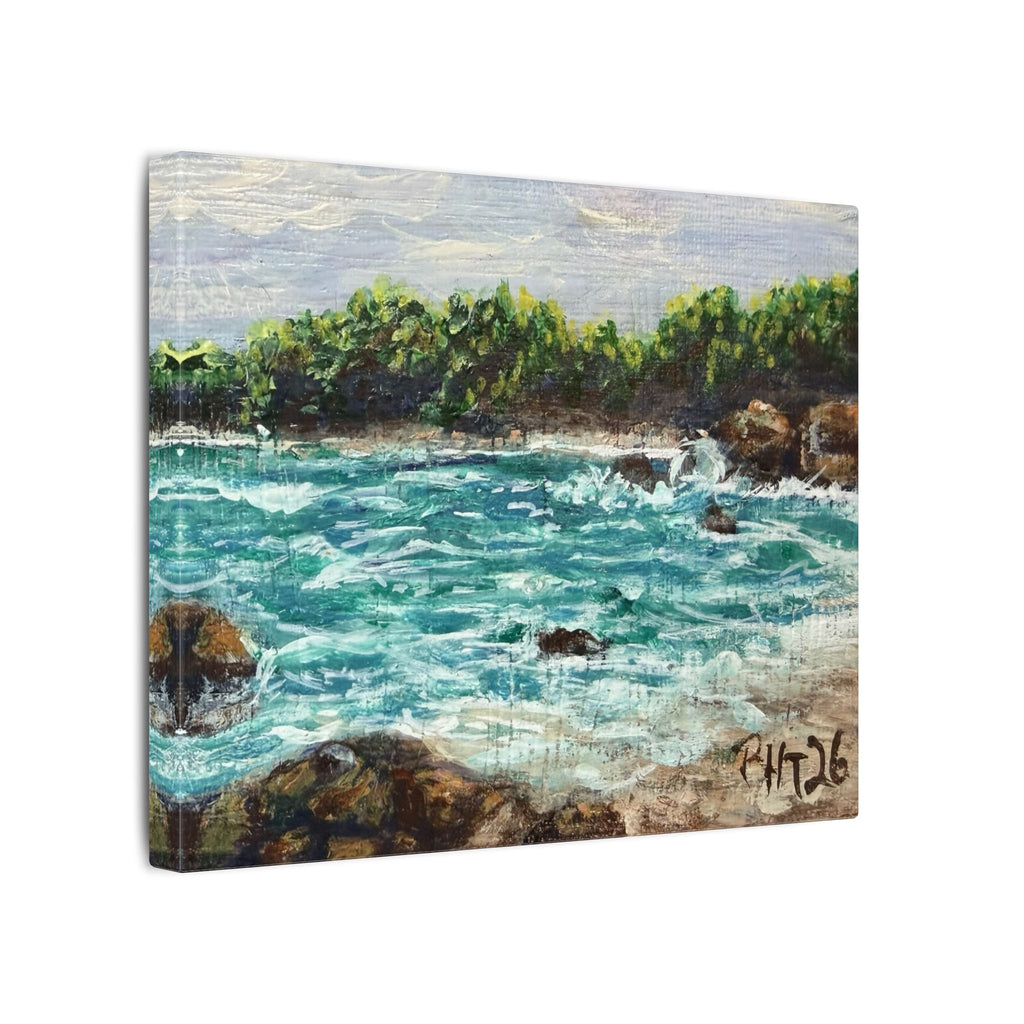 Down By The Bay Canvas Print of Original — Turquoise Waves Beach Wall Art
