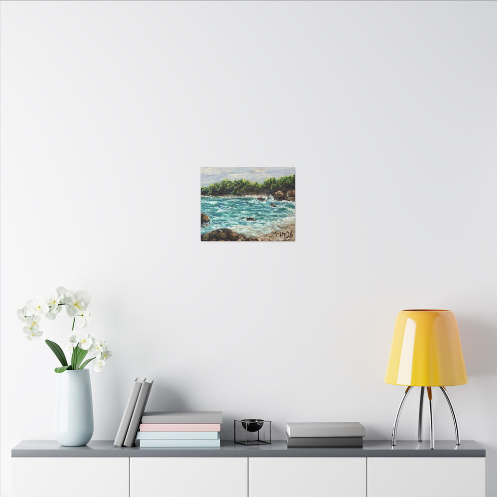 Down By The Bay Canvas Print of Original — Turquoise Waves Beach Wall Art