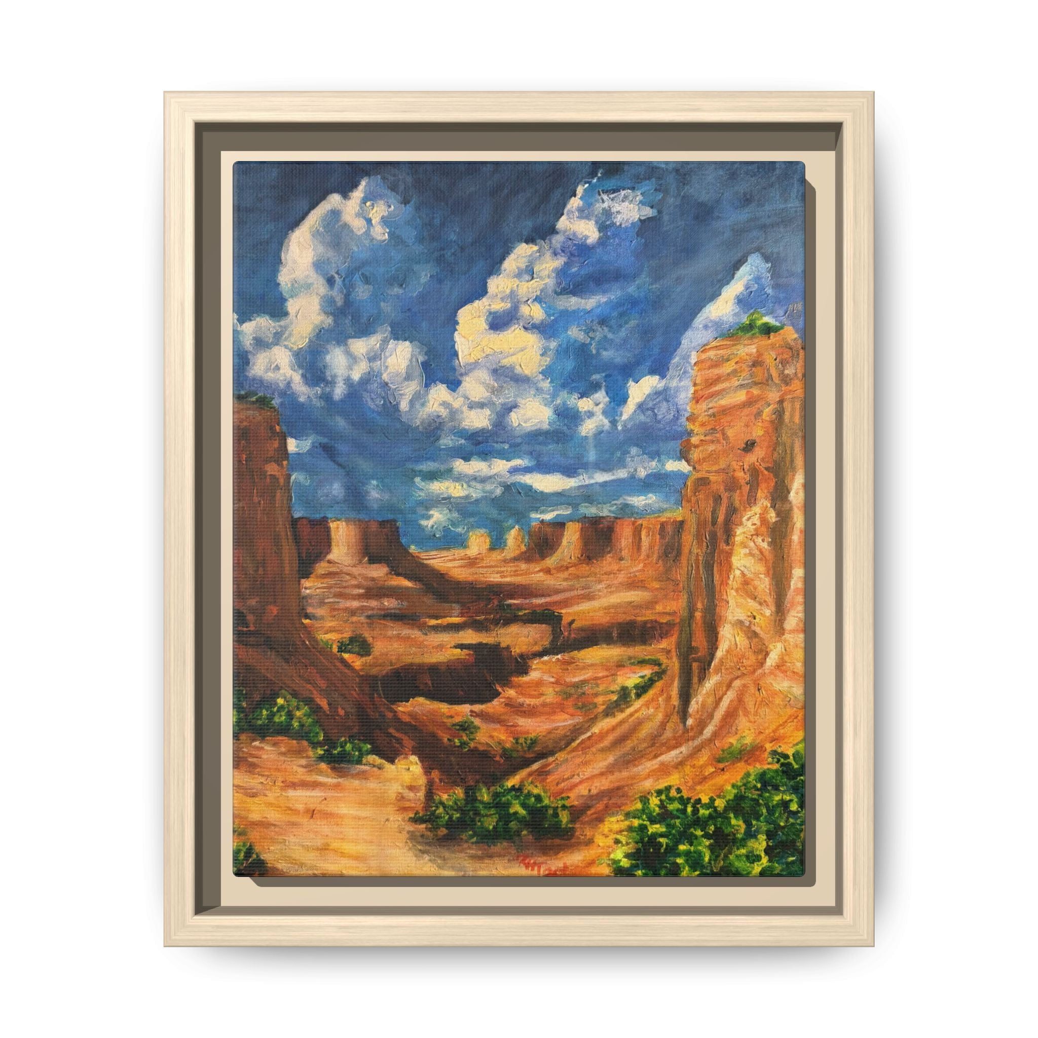 Framed Desert Canyon Matte Canvas Wall Art Print of Original — Southwestern Landscape Print