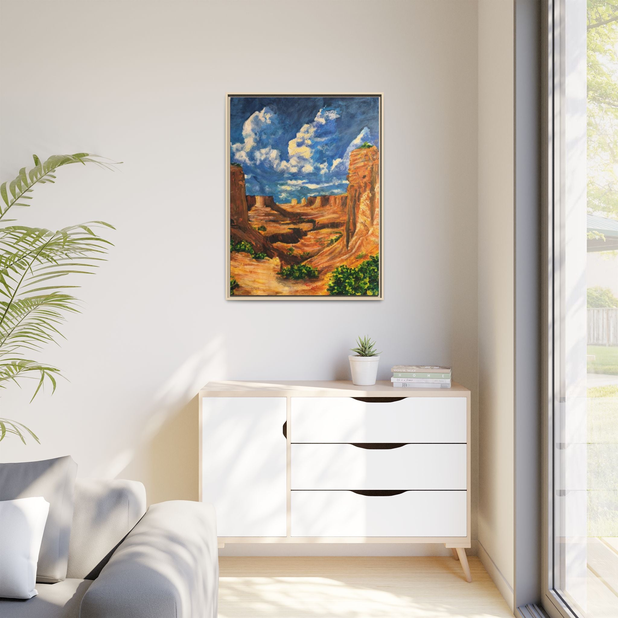 Framed Desert Canyon Matte Canvas Wall Art Print of Original — Southwestern Landscape Print