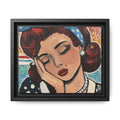 Retro Pop Art Portrait Canvas Print of Original "Oh My" — Framed Matte Wall Art