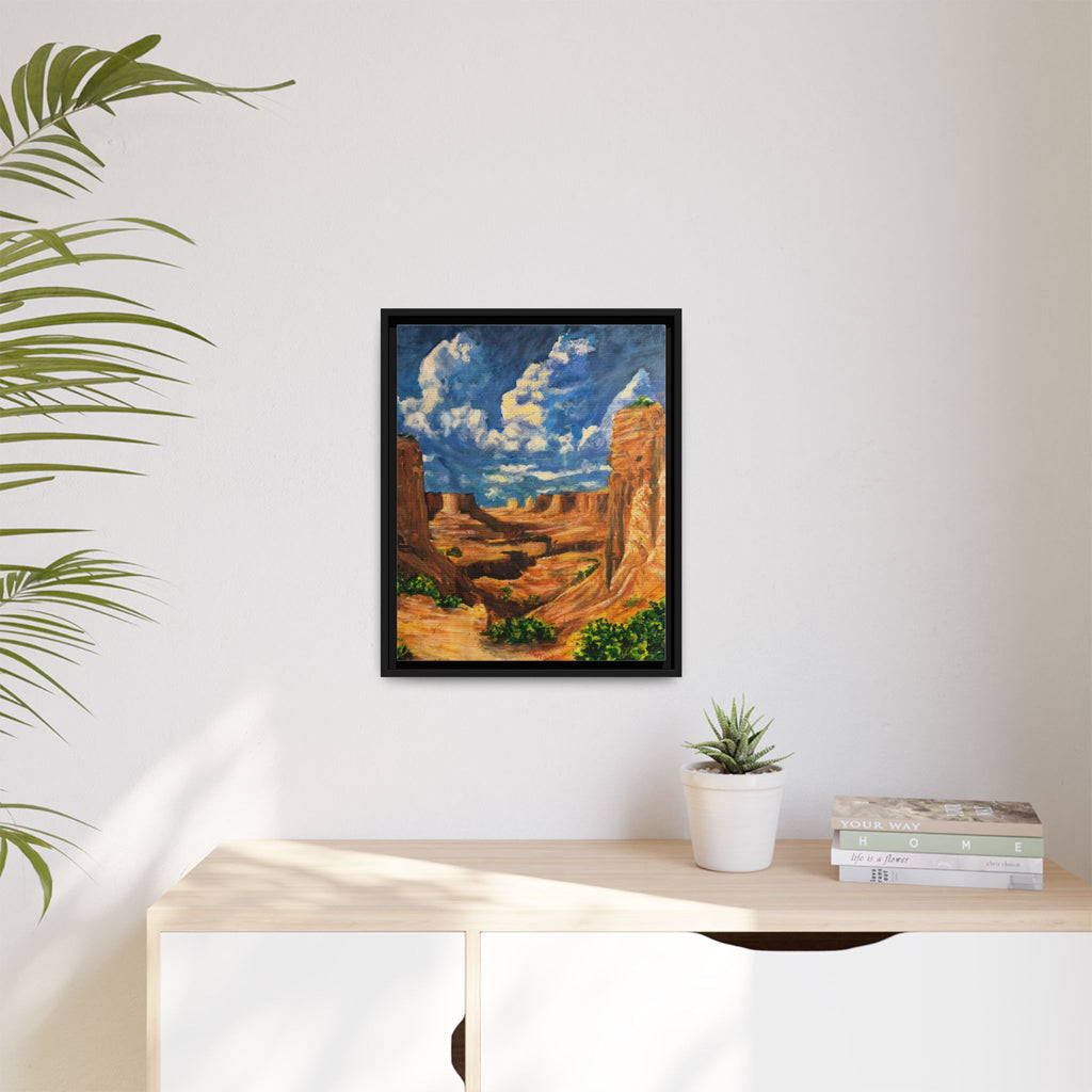Framed Desert Canyon Matte Canvas Wall Art Print of Original — Southwestern Landscape Print