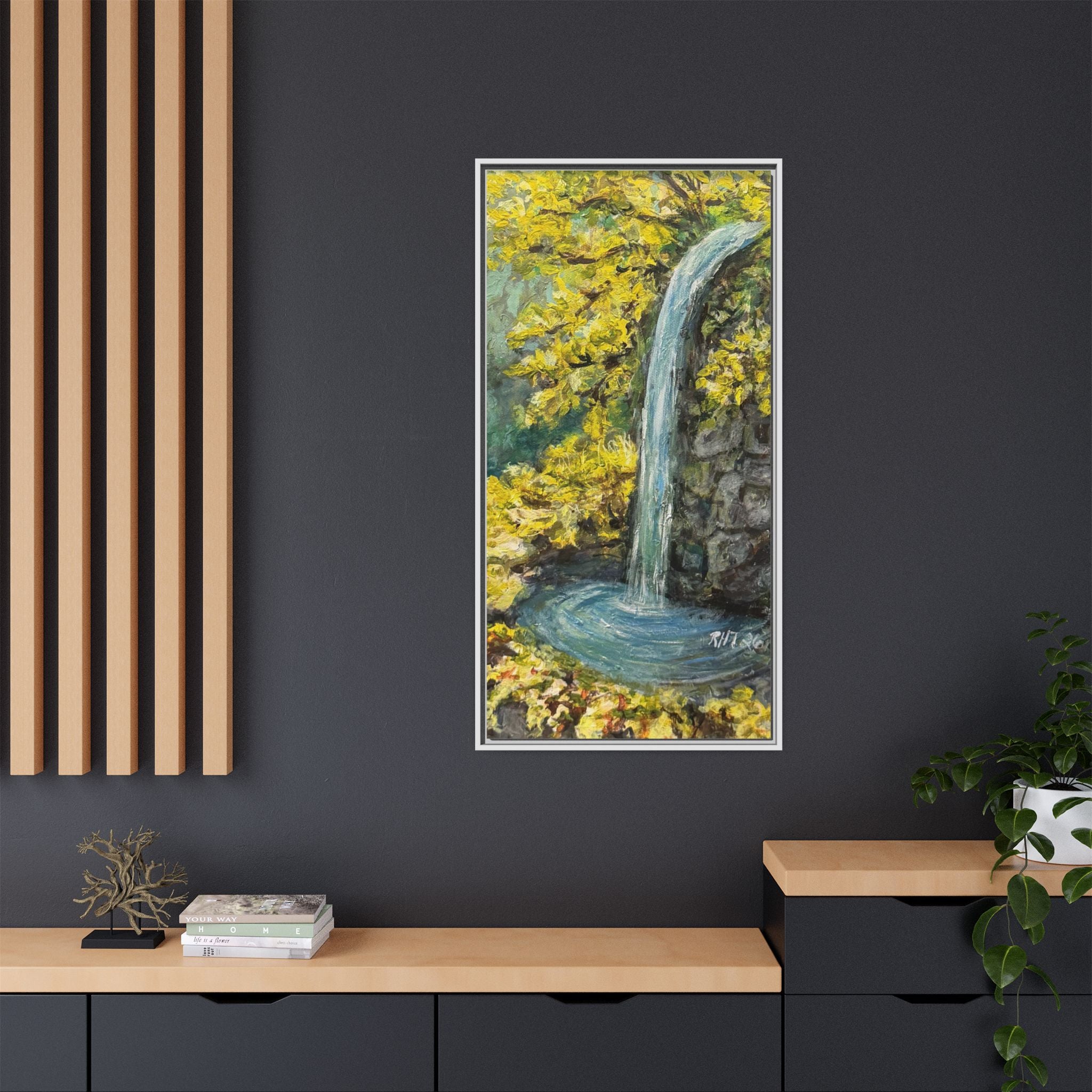 Framed Matte Canvas Hope Springs Print of Original – Vertical Nature Wall Art (Multi-Color)