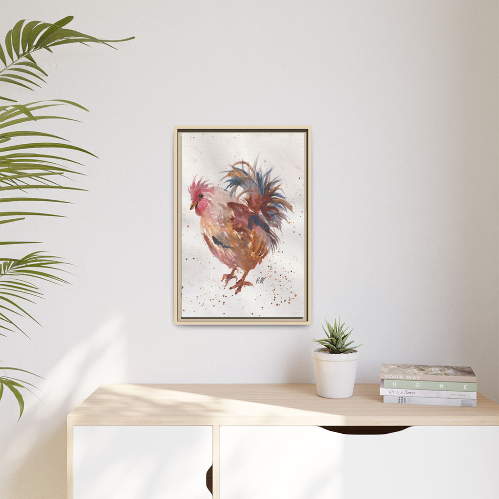 Watercolor Matte Canvas Print of Original Henrietta — Framed Farmhouse Wall Art