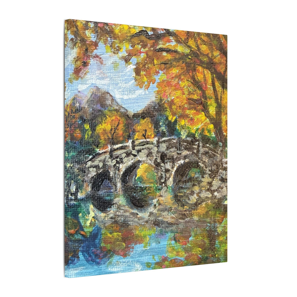 Autumn Bridge Canvas Print of Original  — Fall Landscape Wall Art