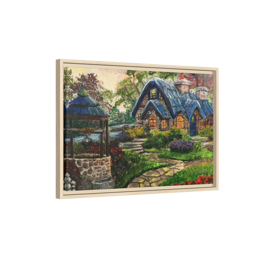 Framed Matte Canvas Cottage Well - Print of Original— Cozy Garden Pathway Print