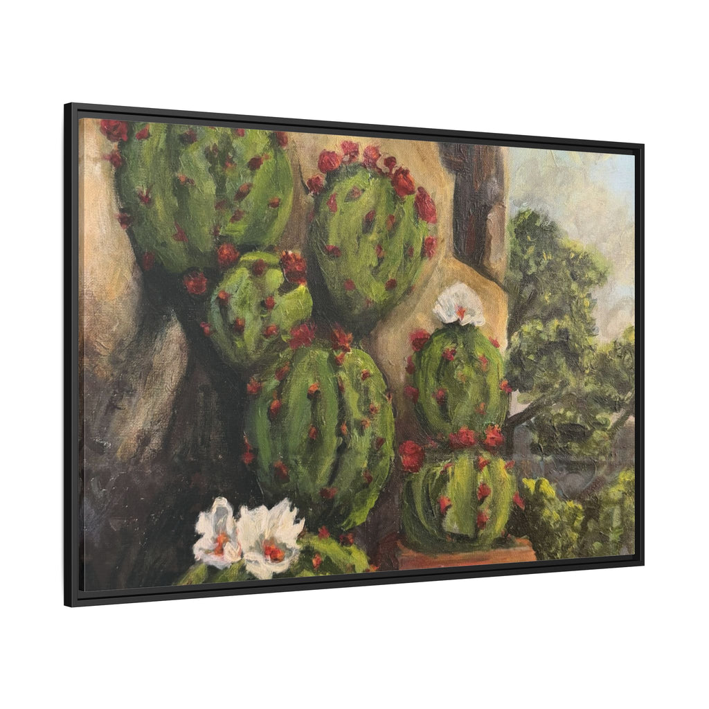 Matte Canvas Print of Original Desert Bloom, Framed (Multi-color)