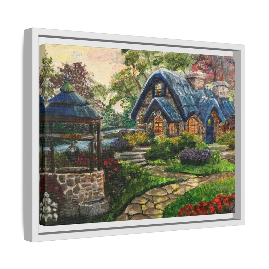 Framed Matte Canvas Cottage Well - Print of Original— Cozy Garden Pathway Print