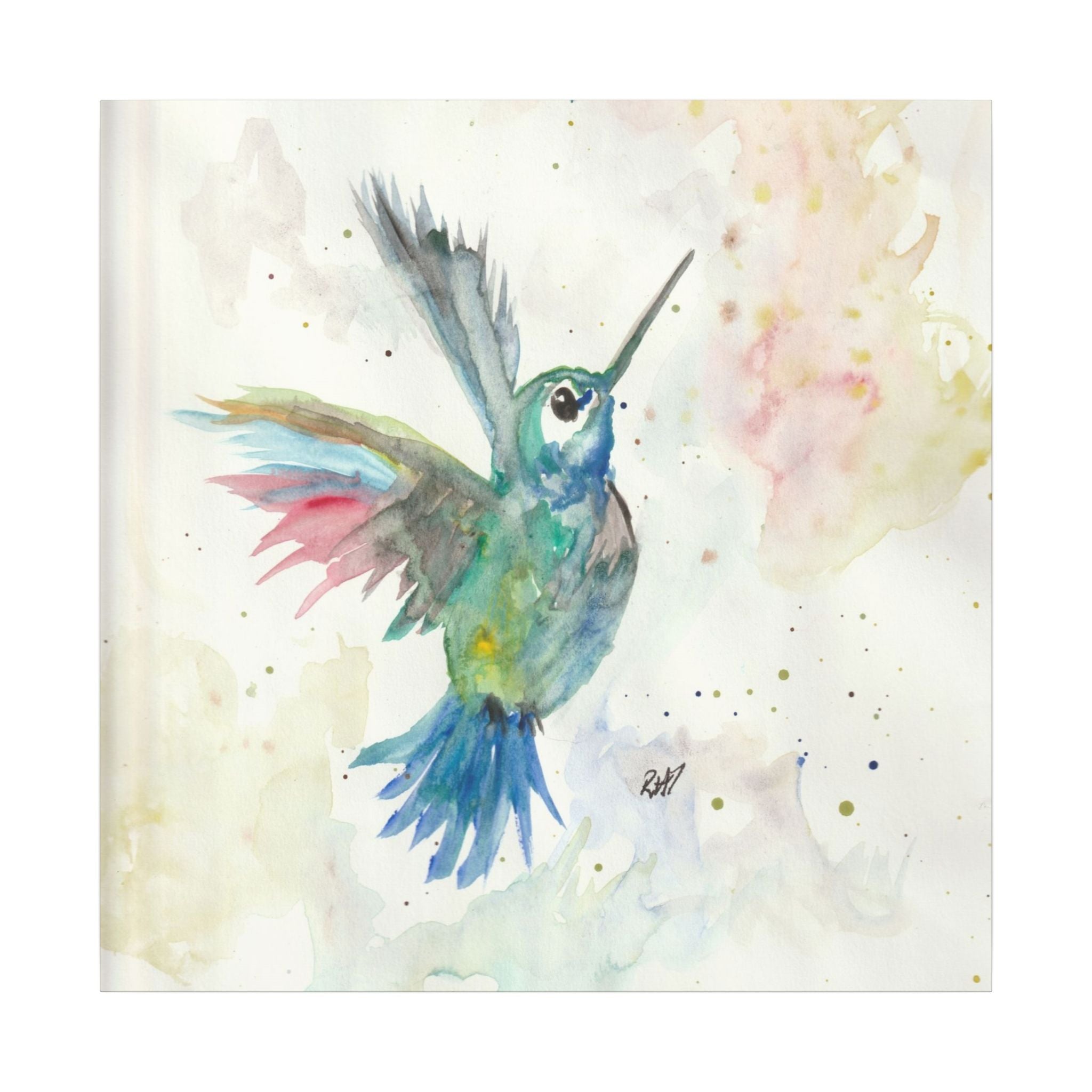 Higher Hummingbird Watercolor Canvas Art of Original Print - Stretched Matte Wall Decor