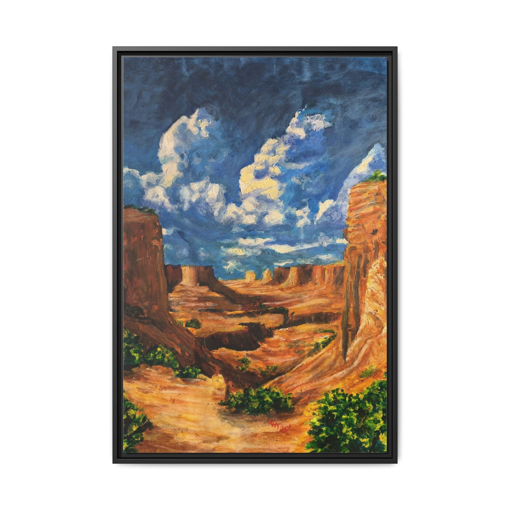 Framed Desert Canyon Matte Canvas Wall Art Print of Original — Southwestern Landscape Print